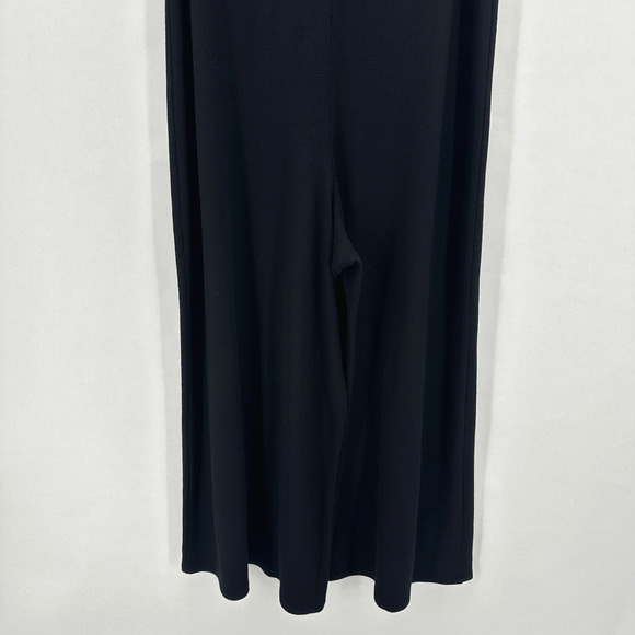 ATHLETA‎ Wind Down Sleep V Neck Romper Size M Black Waffle Knit Lounge Cozycore - Picture 6 of 11